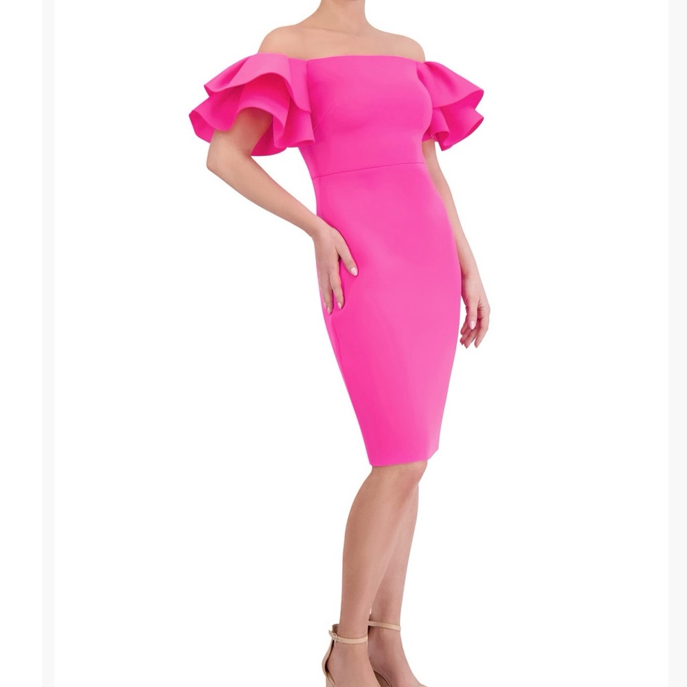 Eliza J Strapless Hot Pink Dress